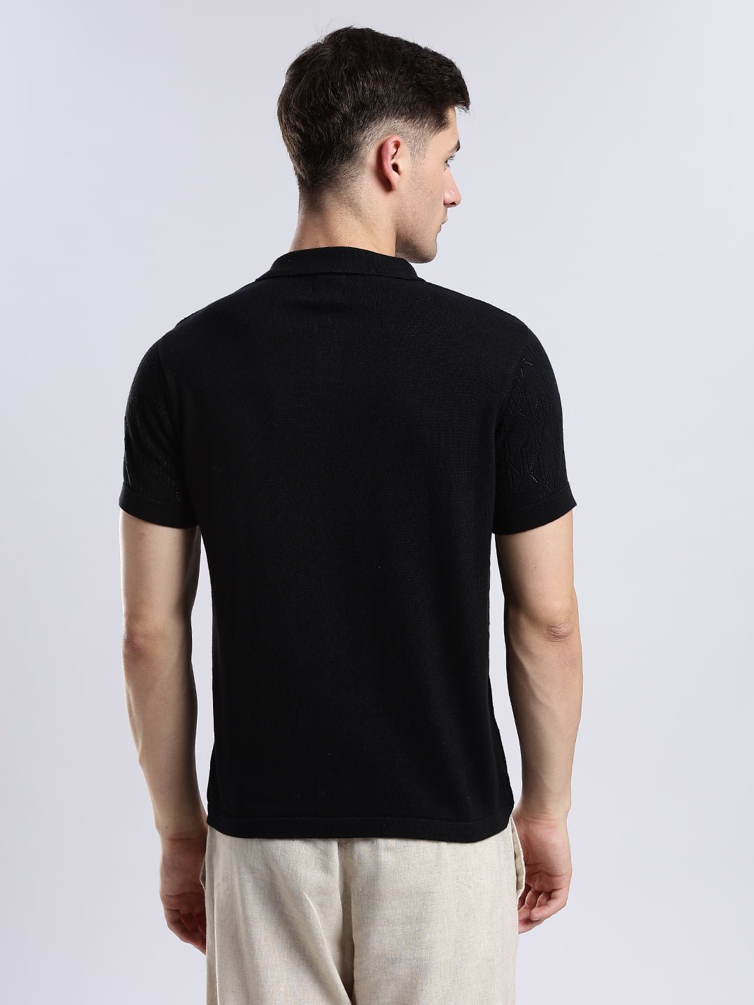 Black Crochet Monarch Polo - Image 5