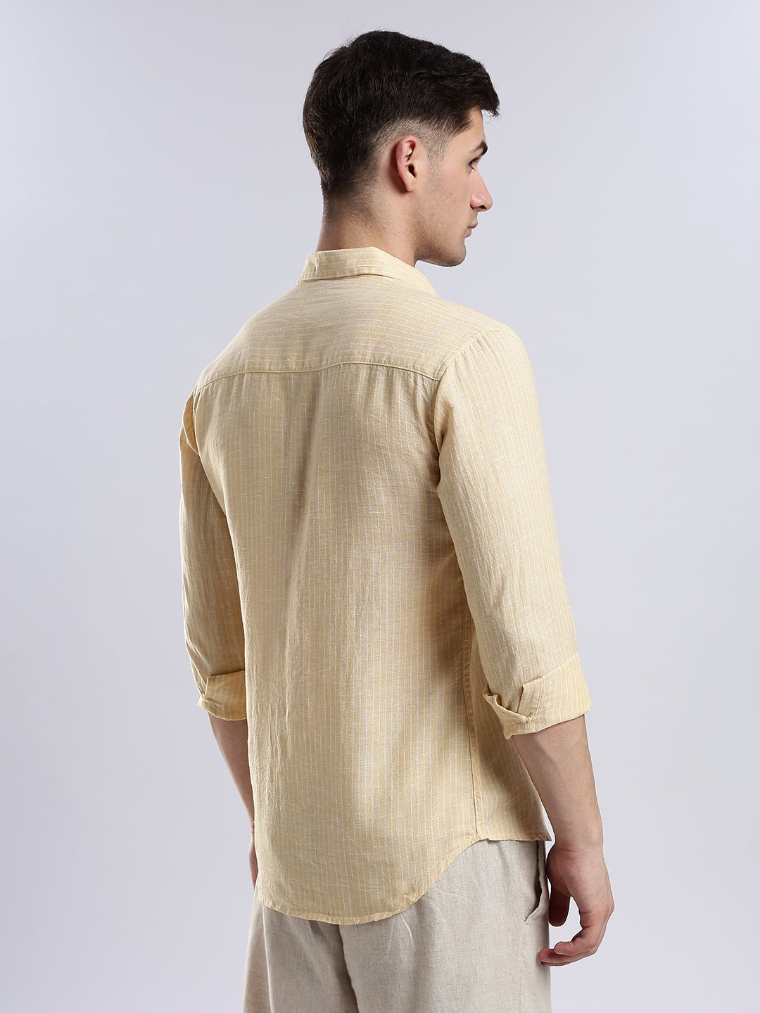 100% Linen French Soleil Pinstripe Shirt - Image 5