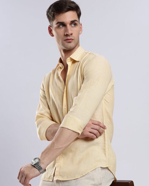 100% Linen French Soleil Pinstripe Shirt