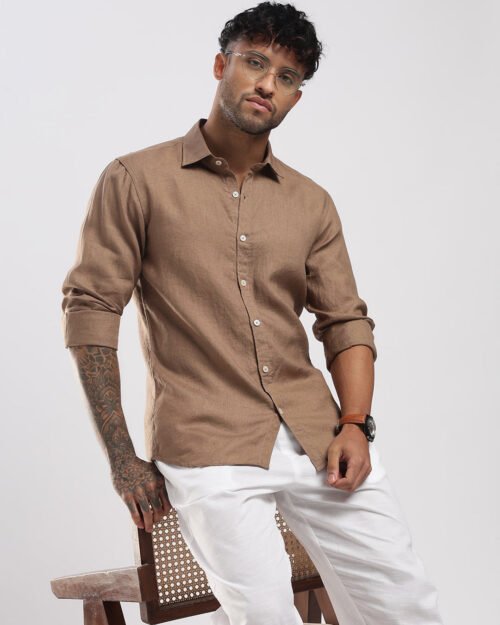 100% Linen Soft Touch Coco Mousse shirt