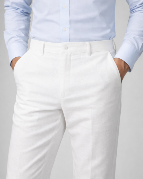 Vellure Signature Linen Pants in Salt White