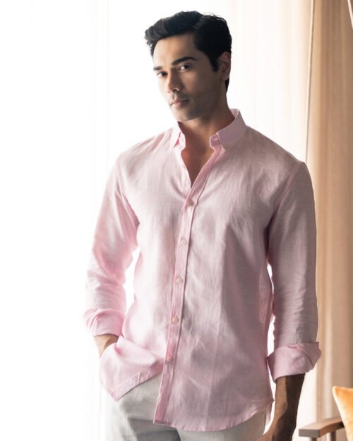 100% Linen Soft Touch Frosty Pink